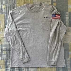 Zync Delta Gray Long Sleeve USA Patch Men's Sweater Sz 2XL